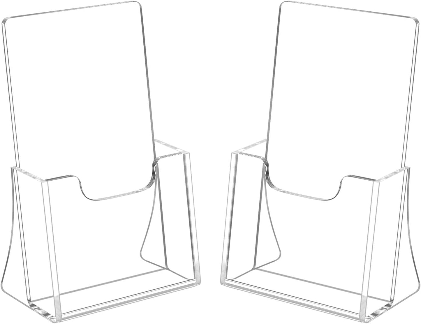 HIIMIEI Brochure Holder 8.5 x 11 inches, Acrylic Flyer Holder with 2 Pack, Plastic Stands for Displaying Magazines, Pamphlets, Literature, Brochures, Booklets, Menu