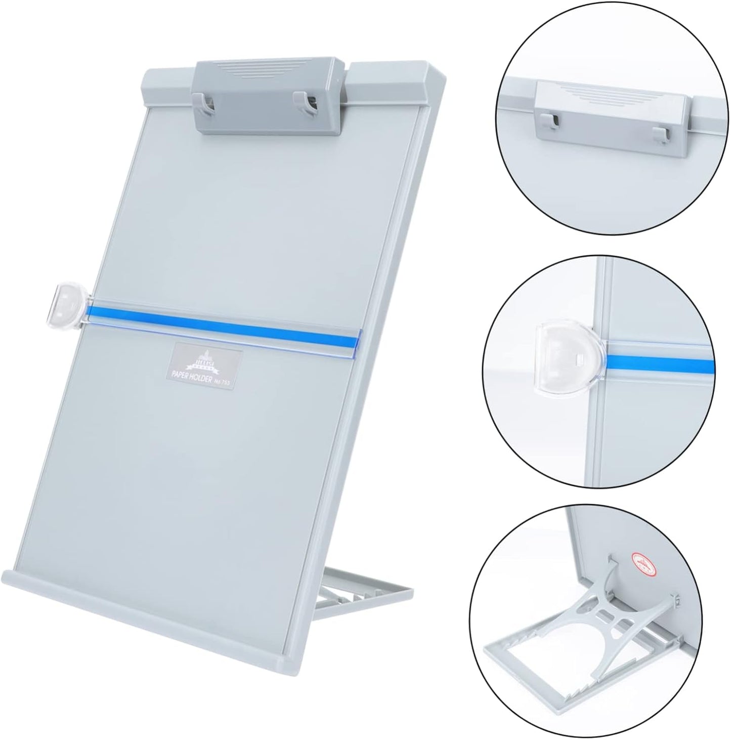 Adjustable Paper Holder Desktop Document Stand Lightweight Reading Holder for Books Magazines and Documents for Comfortable Typing and Reading Positions
