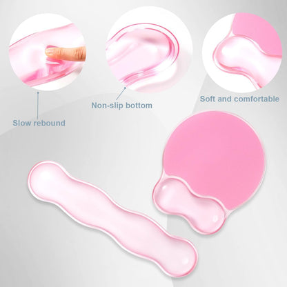 Gel Wrist Rest and Cloud Mouse Pad Support for Keyboard and Mouse - Ergonomic Pink Keyboard Wrist Pad Set for Typing Pain Relief/Computer/Laptop/Gaming/Home/Office (Cloud Shape, Gradient Blue Pink)