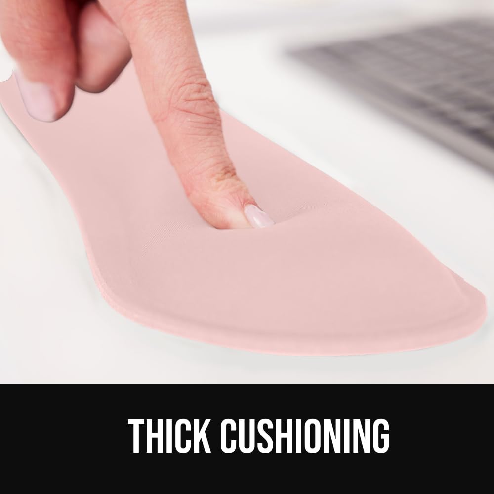 GORILLA GRIP Silky Memory Foam Wrist Rest for Computer Keyboard, Mouse, Ergonomic Design for Typing Pain Relief, Desk Pads Support Hand and Arm, Mousepad Rests, Stain Resistant, 2 Piece Pad, Black