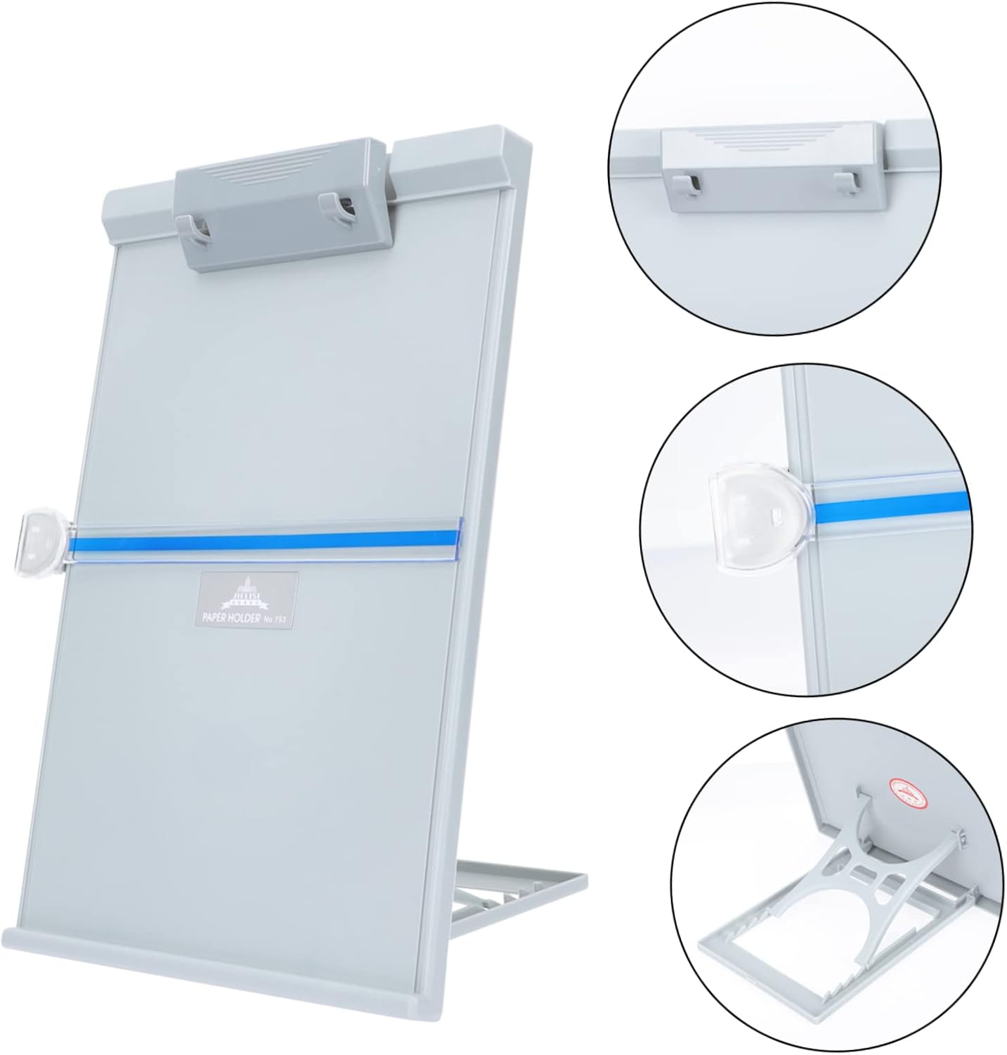 Adjustable Document Holder Stand Plastic Paper Holder for Desk Reading Copy Stand Expandable Base for Home and Office Use