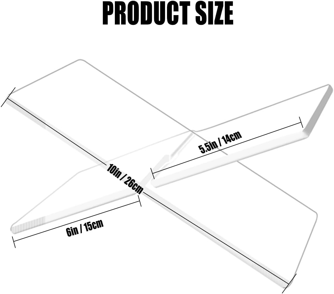 Haploon 2 Pcs Clear Acrylic Book Holder 10 x 6 x 5.5 in Cross Frame Book Stand Coffee Table Book Stand, Open Large Book Display Stand Adjustable Height for Cookbooks, Quran, Bibles, Easel, Art