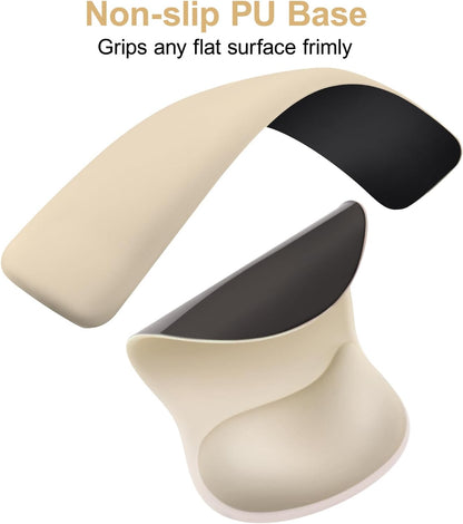 MOSISO Wrist Rest Support for Mouse Pad&Keyboard Set, Ergonomic Mousepad with Concave Curved Memory Foam, Non-Slip Base Pain Relief Comfortable Rectangular Easy Typing Pad for Home/Office, Brown