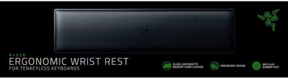 Razer Ergonomic Wrist Rest for Mini Keyboards: Plush Leatherette Memory Foam Cushion - Anti-Slip Rubber Feet