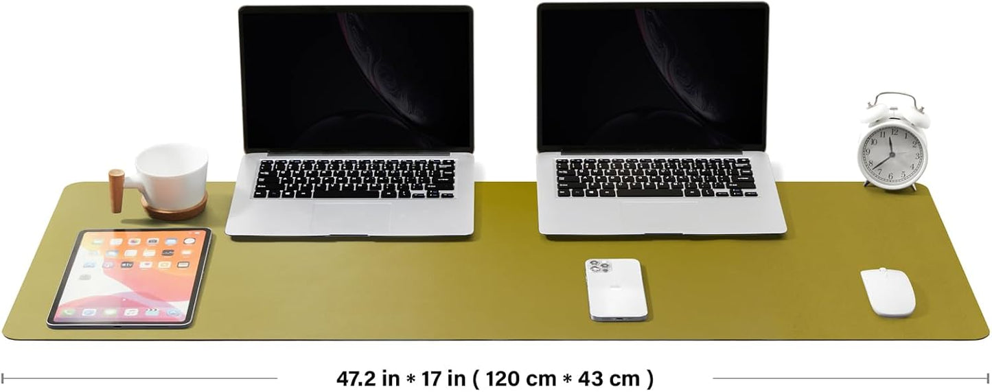 Cork Desk Mat - Dual-Sided Desk Pad for Office and Home - Desk Organization and Accessories - Ideal for Large Mouse Pad and Desk Mats on Top of Desks(Dark Green,90cmx 43cm)