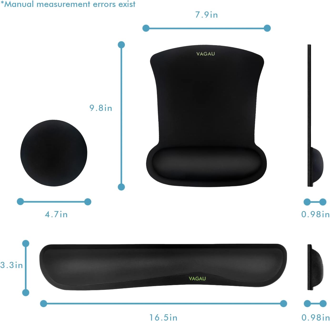 Comfy Mee Premium Memory Foam Keyboard and Mouse Wrist Rest Pads Set- for Comfortable Typing &Wrist Pain Relief (Pack of 2)
