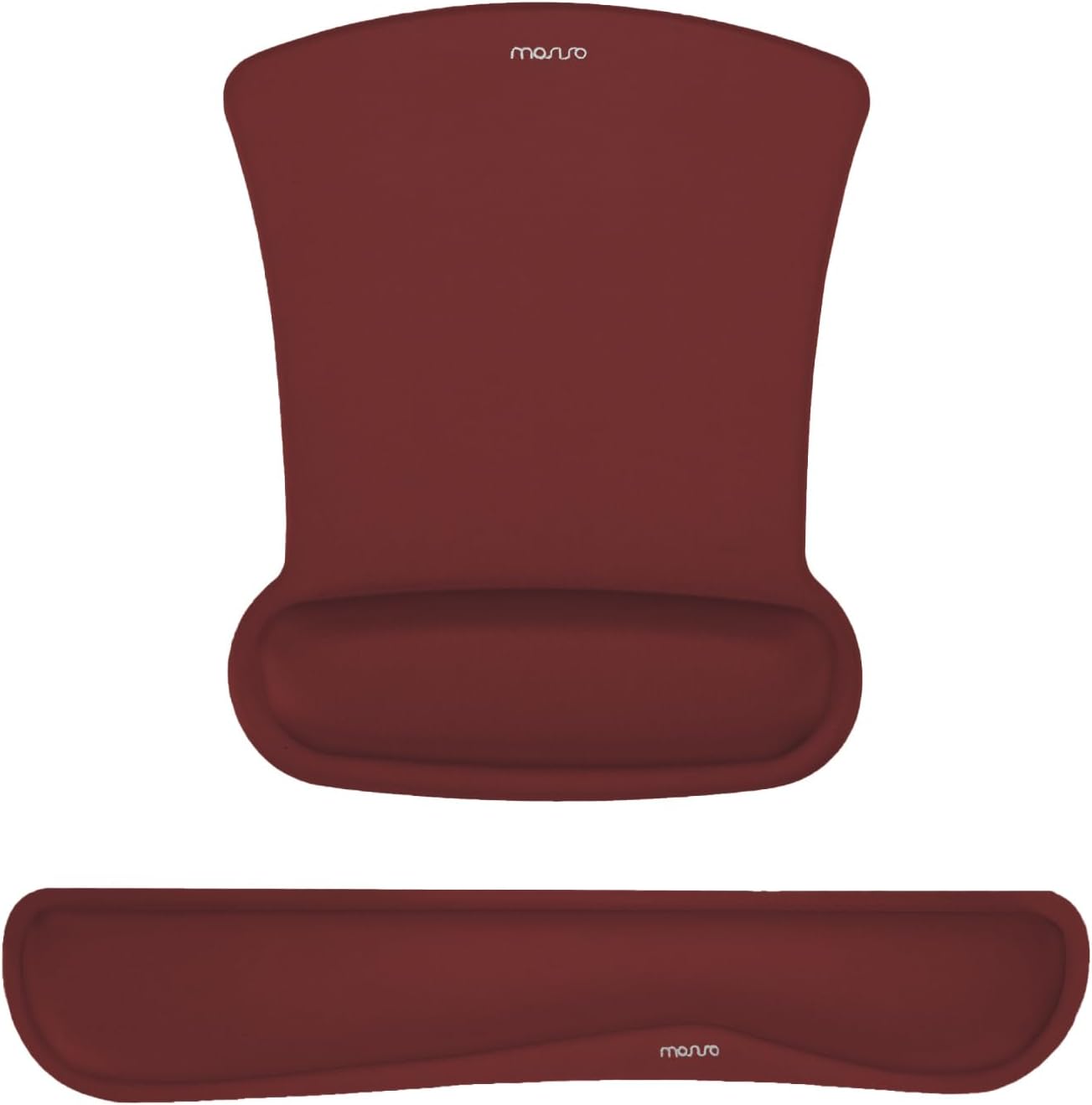 MOSISO Wrist Rest Support for Mouse Pad & Keyboard Set, Ergonomic Mousepad Non-Slip Base Home/Office Pain Relief & Easy Typing Cushion with Neoprene Cloth & Raised Memory Foam, Apricot