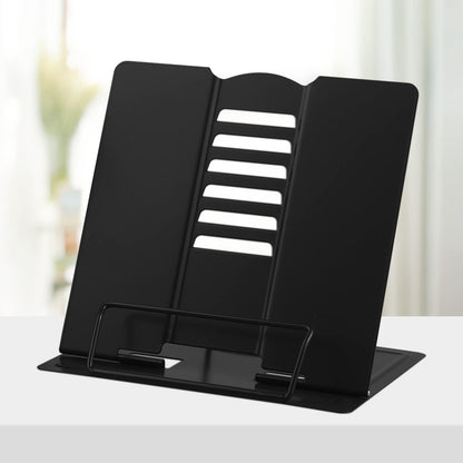 Honagu Metal Desk Book Holder, Hands Free Adjustable Cookbook & Document Holder, Portable Bookstand for Music Books, Textbooks, Recipes, Tablets & iPads (Purple)