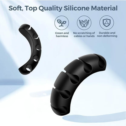 Cable Organizer Clips 2-Pack (5-Slot & 3-Slot) – Strong Adhesive Cord Holder for Desk, USB & Charging Cables, Silicone Wire Organizer for Home Office & Car – No-Drill, Keeps Cables Tidy