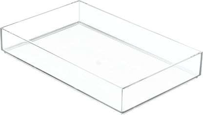 iDesign Clarity Plastic Drawer Organizer, Storage Container for Kitchen Gadgets, Corks, Sticky-Notes, Clips in Pantry, Cabinets, Countertops, 4" x 4" x 2" - Clear,X-Small