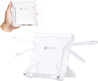 Travel Mini Book Holders for Reading Hands Free - Portable and Adjustable Book Stand for Reading, Two-in-one (Book + Tablet Stand) - Essential for Students/Professionals/Reading Enthusiasts