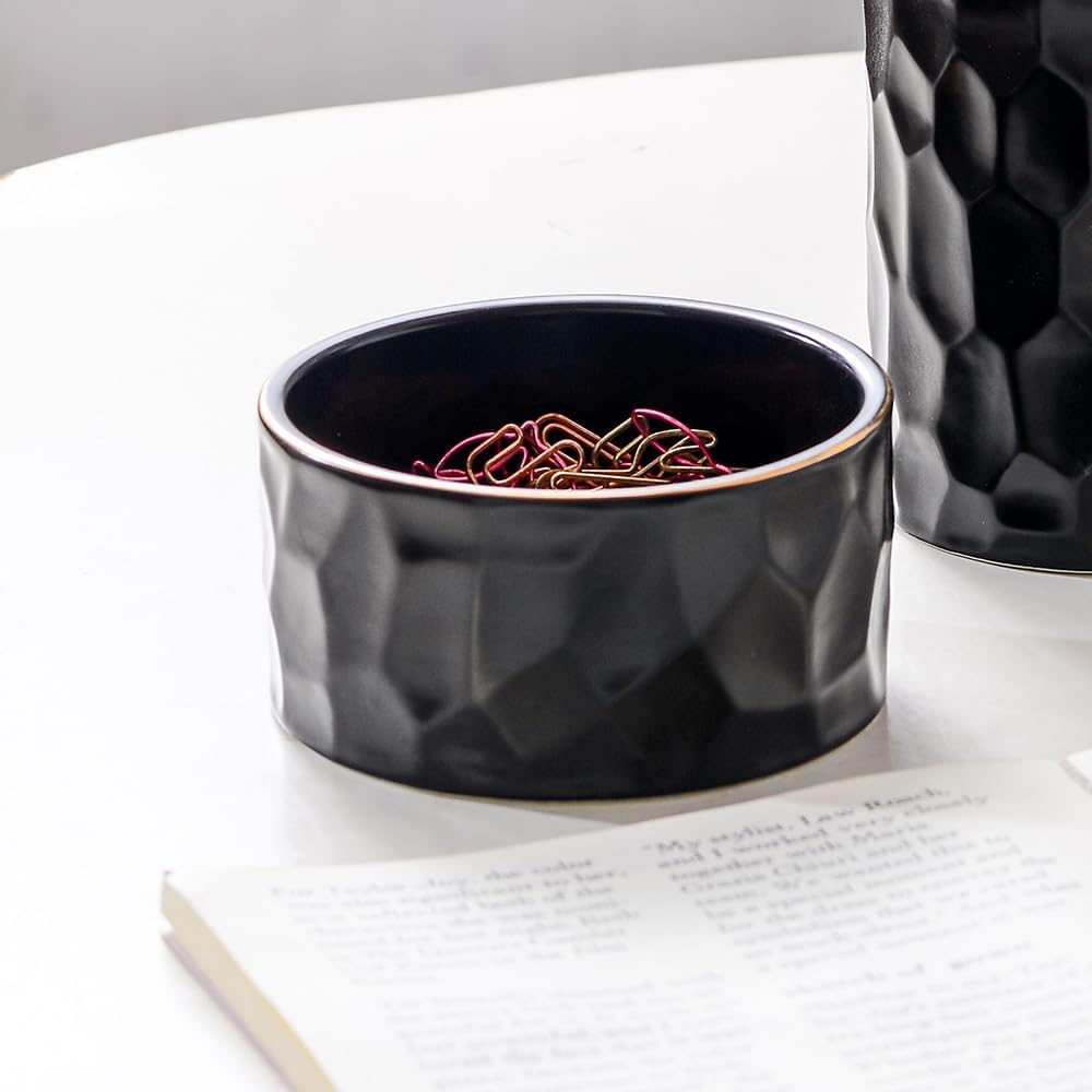 Ceramic Aesthetic Pen Holder for Desk Cute White Pencil Holder Cup Pot Desk Organizer Office Supplies - Stylish Office Decor, Makeup Brush Holder,Toothbrush Holder (White)