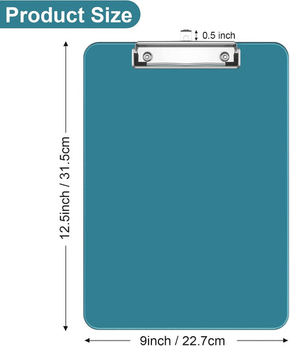 Rimilak 8.5 x 11 Plastic Clipboards Set of 2, Low Profile Metal Clip, Translucent Board, 12.5 x 9 in Letter Size, Office Supply, Back to School, Purple