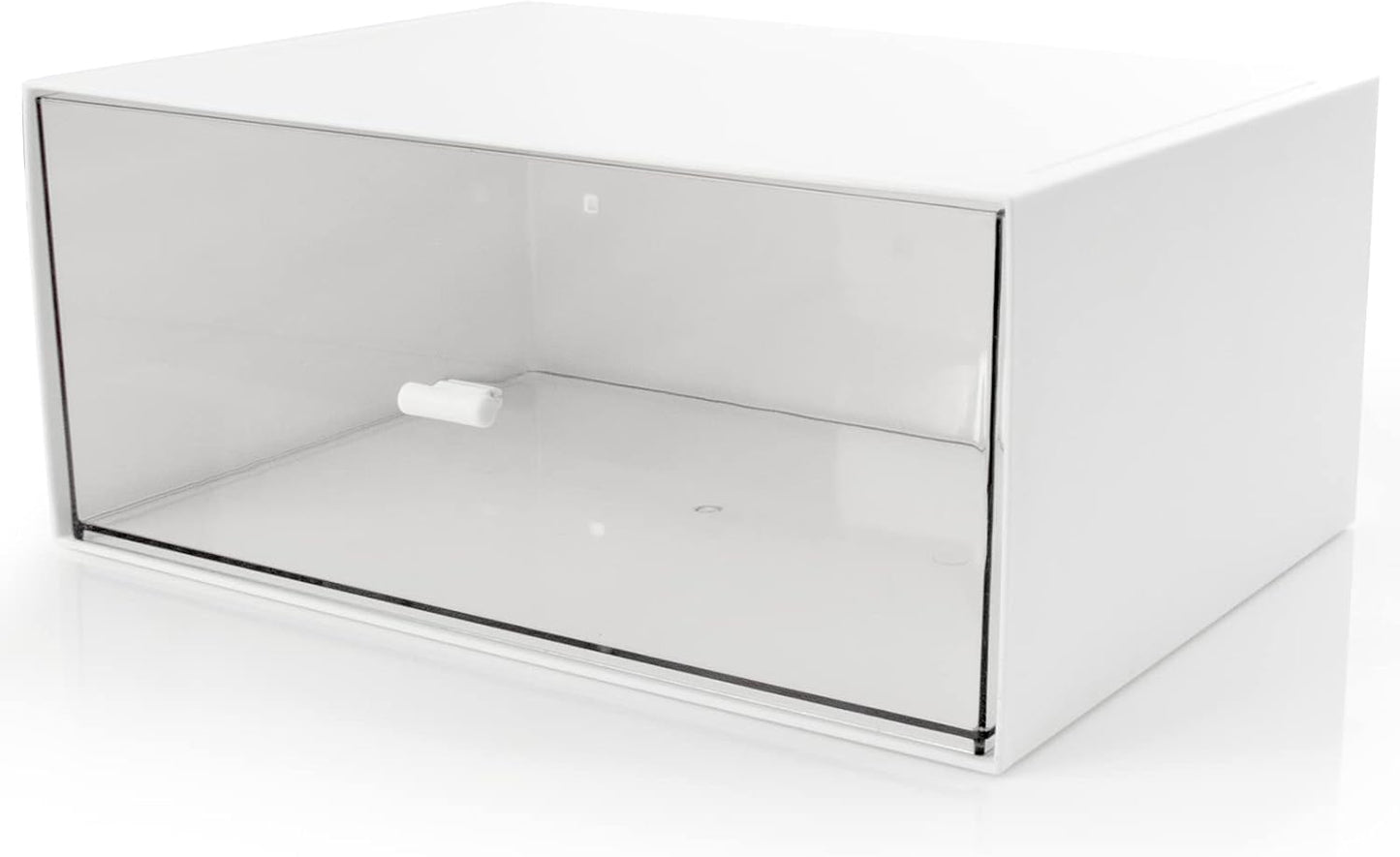 Desk Organizer with Drawers Stackable Storage Drawers, Plastic Compact Desk Storage Box Great for Office School Home Small Space- 1drawers (White)