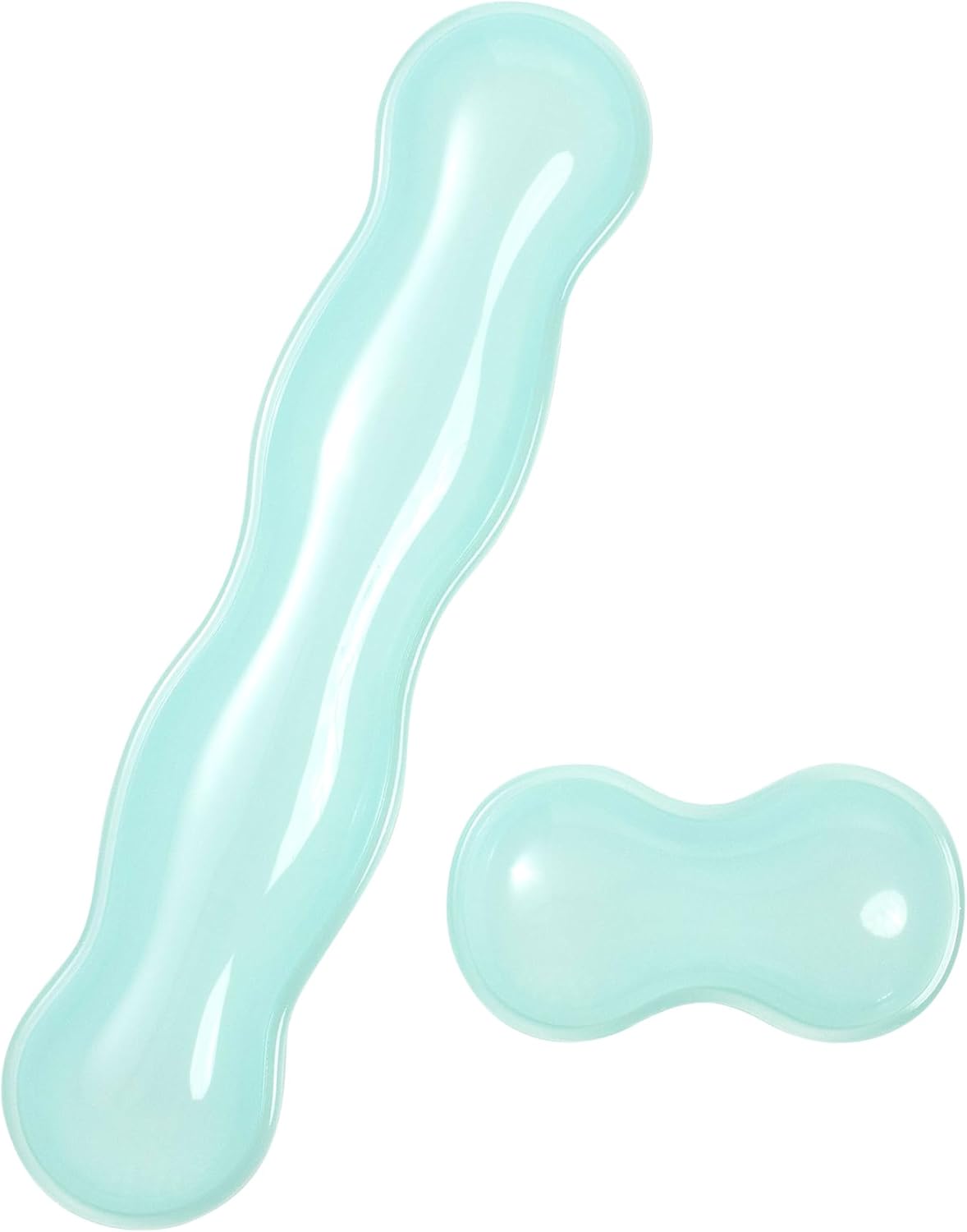 Clear Gel Wrist Rest for Keyboard and Mouse, Green Silicone Mouse Wrist Rest Set, Cute Ergonomic Wrist Rest for Keyboard 60%/75%(Green)