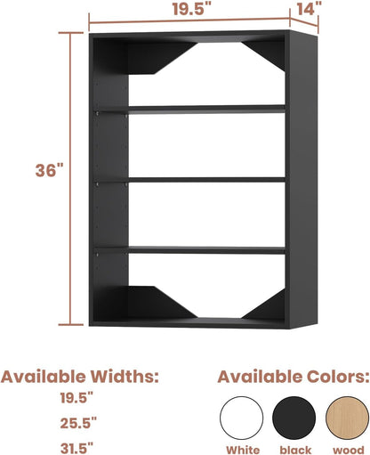 4-Drawer Stackable Storage Organizer Unit for Closet, Modular Wood Closet Storage Bins with Drawers, Closet She-lf Organizer Basket for Hanging Clothes, Wood, 25.5"W