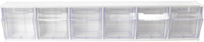 Deflecto Interlocking Tilt Bin, 9 Bin Unit, Clear and White, 23-5/8” x 3-5/16” x 2-5/8” (20903OP)