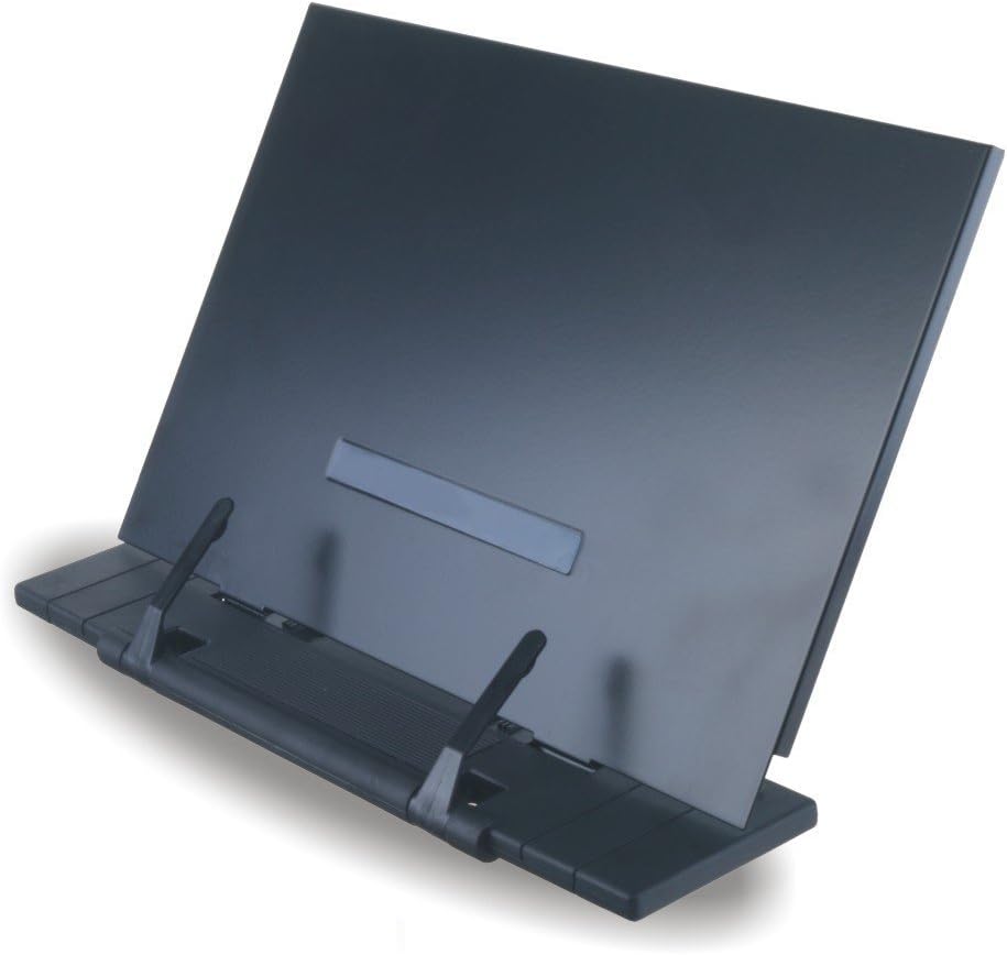 PMLAND Adjustable Document Holder, Metal Desk Stand with Page Clips, 7 Position Reading Rest for Books, Tablets, Laptops