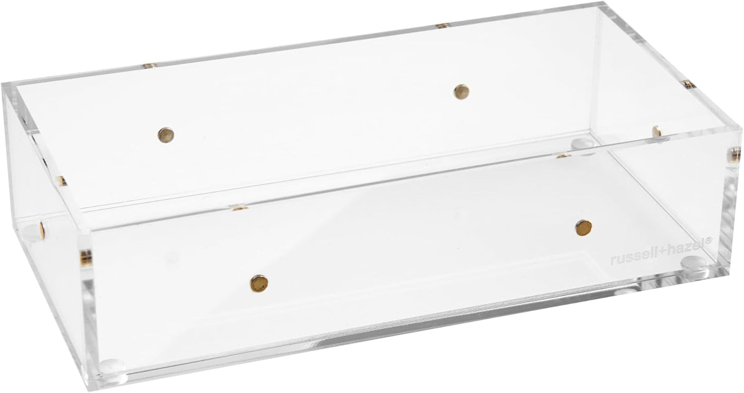 russell+hazel Acrylic Compartment Bloc, 12” x 4” x 1.5," 3 Moveable Dividers, 1 Count, 98141