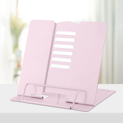 Honagu Metal Desk Book Holder, Hands Free Adjustable Cookbook & Document Holder, Portable Bookstand for Music Books, Textbooks, Recipes, Tablets & iPads (Purple)