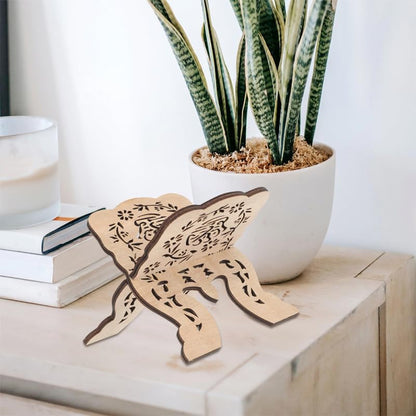 2Pcs Quran Holder Book Stand Wooden Carved Prayer Book Display Holder for Bible Magazine Cookbook
