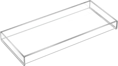 MaxGear Acrylic Vanity Tray, Clear Bathroom Storage Tray for Countertop, Toilet Tank, and Bathtub – Perfect Organizer for Perfume, Soap, Towels, Tissue, Candles, and Plants, 11.8 × 5 × 1.2 Inches
