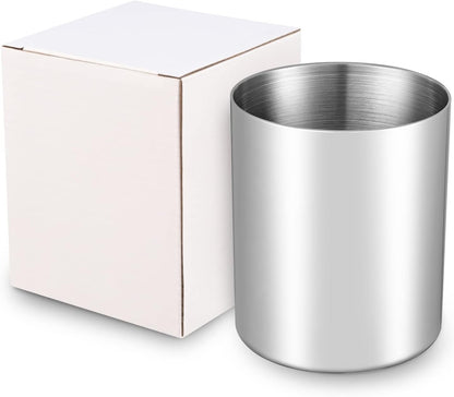 Gold Pencil Holder for Desk, 304 Stainless Steel Pencil Cup, Pen Holder Cup, Pen Pot, Makeup Brush Holder, Desktop Accessory Stationery Organizer