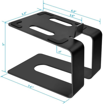 Monoprice Tilted Metal Desktop Bookshelf Speaker Stands Risers Pair with Vibration Absorption Pads, Supports up to 33lbs with 10° of Tilt, Perfect for Most Fit Bookshelf Speakers and Studio Monitors