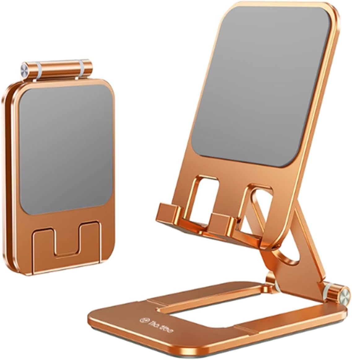 Foldable Phone Stand, Compact Aluminum Mini Cell Phone Holder for Desk,Desktop Portable & Adjustable Folding Metal Tablet Stand for iPad mini,Tablet and Cellphone
