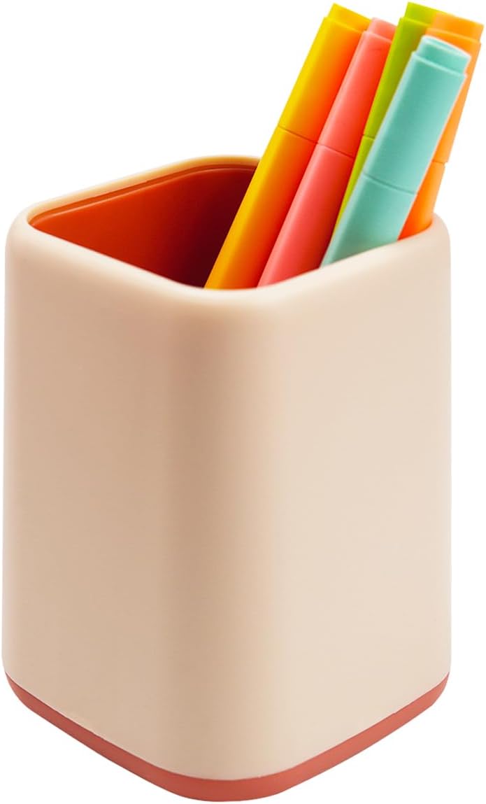 ZUFECY Pencil Holder, Pen Cup Makeup Brush Holder, Desktop Organizer Storage Case Scandinavian Design Stationery for School Home Office Supplies (Green)