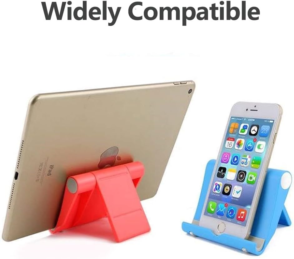 Cell Phone Stand 2 Pack Cell Phone Holder for Desk, Portable Phone Stand Holder for Desktop Kitchen Travel, Cellphone Stand Mobile Holder for iPhone Stand & All Smartphone (Black)