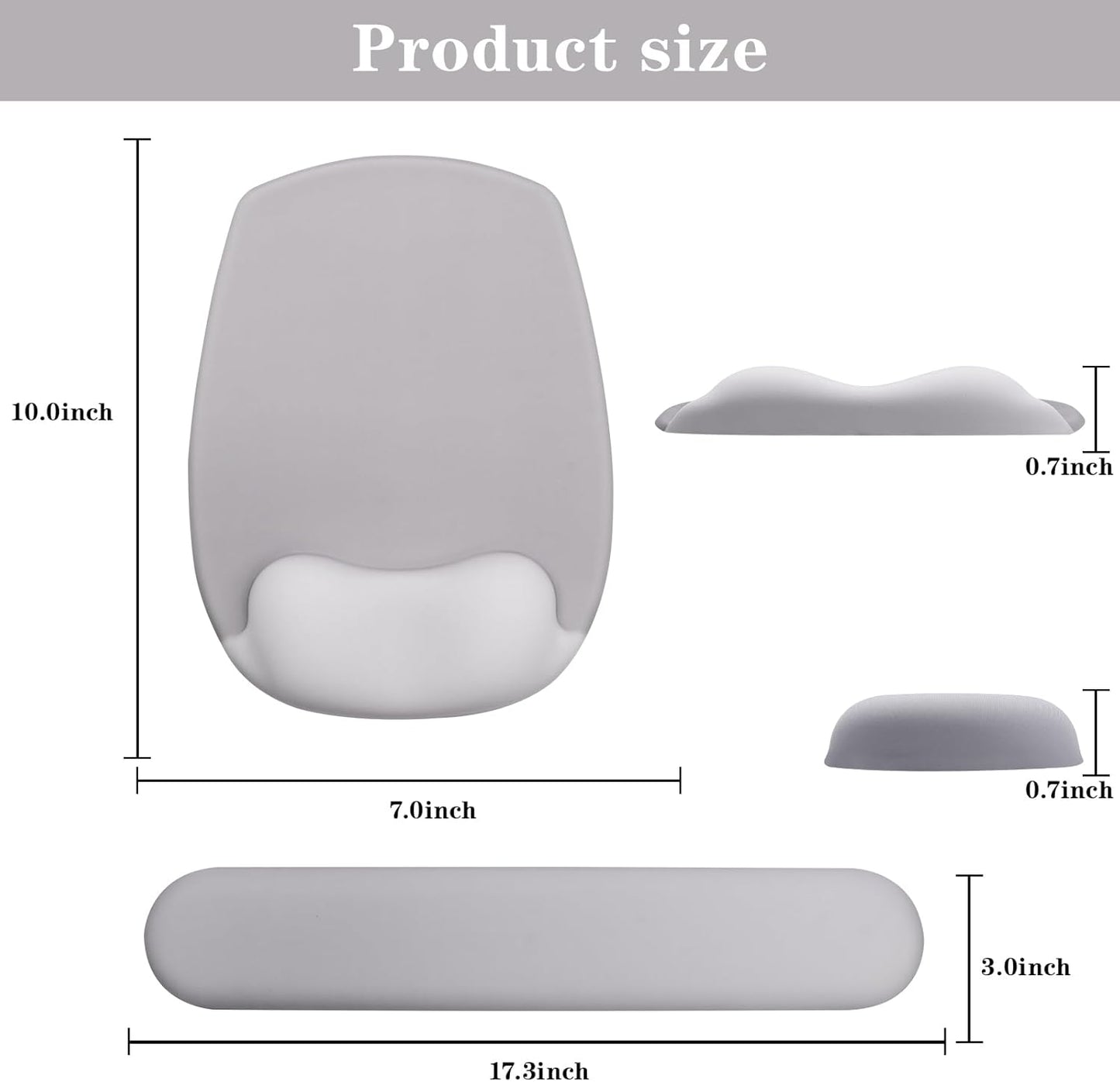 Wrist Rest for Keyboard and Mouse, Ergonomic Gel Computer Keyboard Wrist Rest with Memory Foam, Keyboard Wrist Support Pad for Long Hours of Work, Gaming, Studying-Relieve Wrist Pain