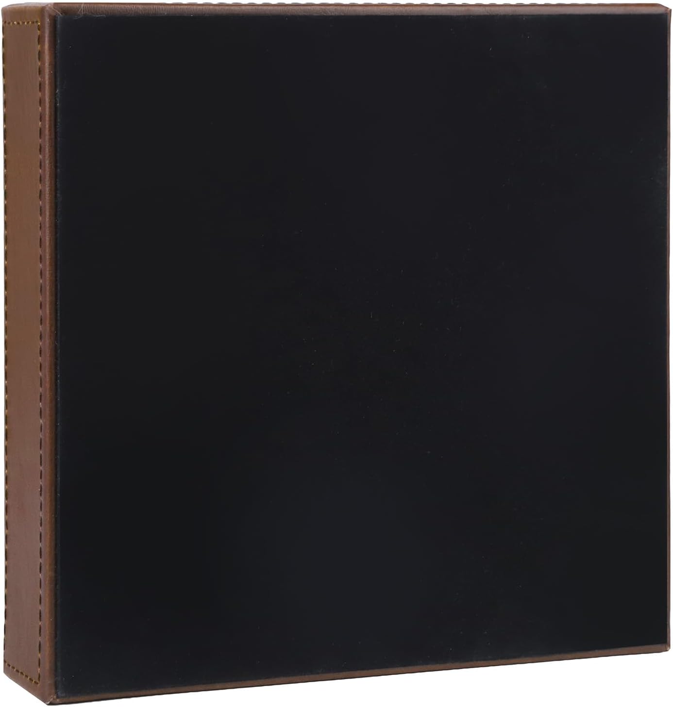 HofferRuffer Faux Leather Vanity Tray, Elegant Desktop Storage Organizer, Decorative Catchall for Perfume, Bathroom Valet, Nightstand or Dresser, Black, 10.2 x 8.4 x 1.8 Inches