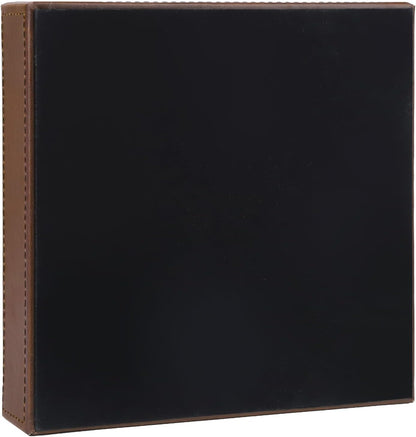 HofferRuffer Faux Leather Vanity Tray, Elegant Desktop Storage Organizer, Decorative Catchall for Perfume, Bathroom Valet, Nightstand or Dresser, Black, 10.2 x 8.4 x 1.8 Inches