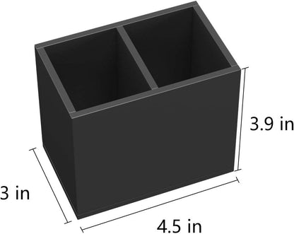 NIUBEE Acrylic Pen Holder 4 Compartments, Clear Pencil Organizer Cup for Countertop Desk Accessory Storage