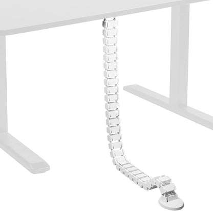 VIVO Under Desk Vertebrae Cable Management Kit, Adjustable Quad Entry Flexible Cord Organizer for Home Office, Black, DESK-AC01C