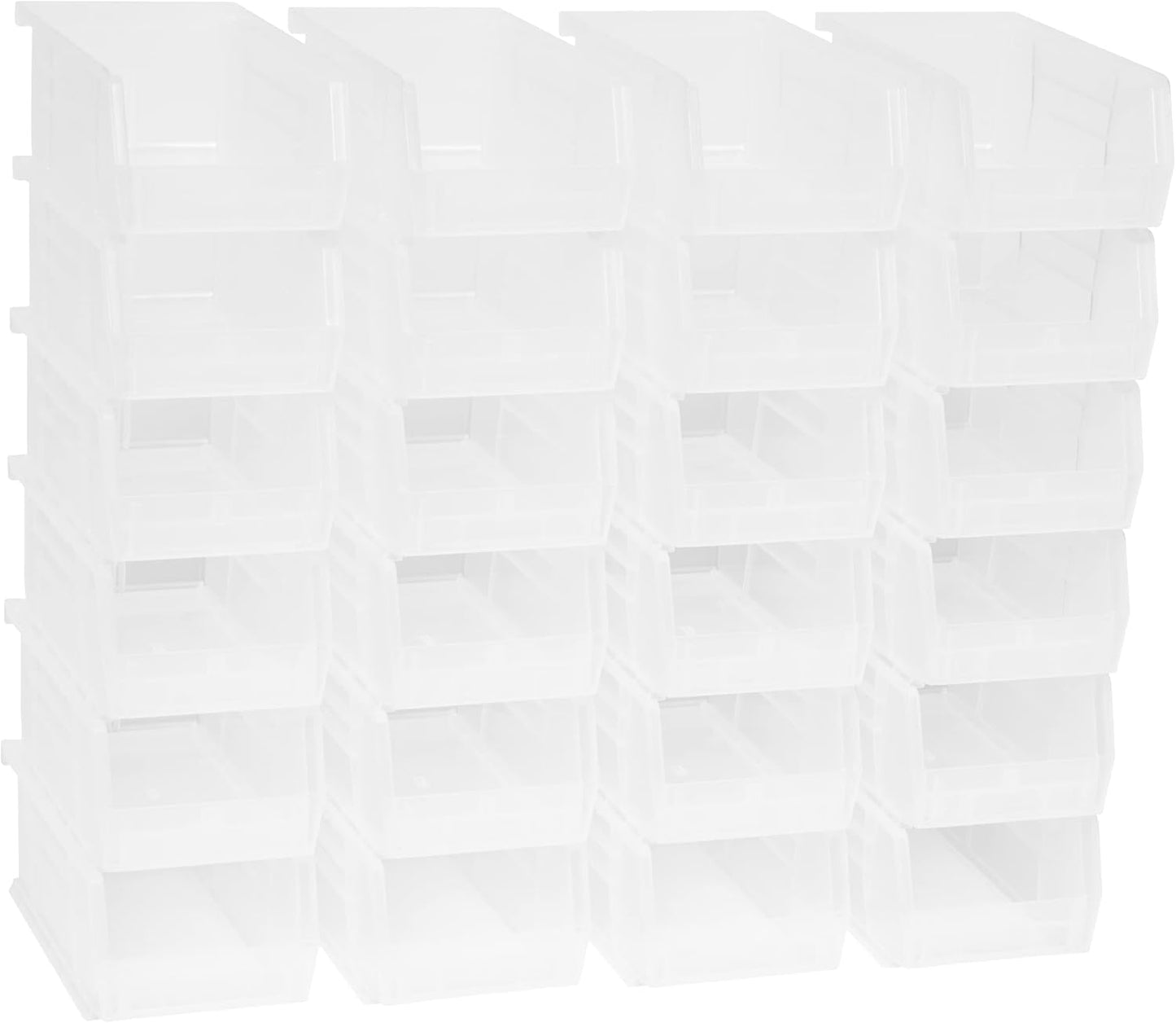 Akro-Mils 30220 AkroBins Plastic Storage Bins, Space-Saving Stackable Bins for Garage, Pantry, Craft Organization, 7" x 4" x 3", Yellow, 24-Pack