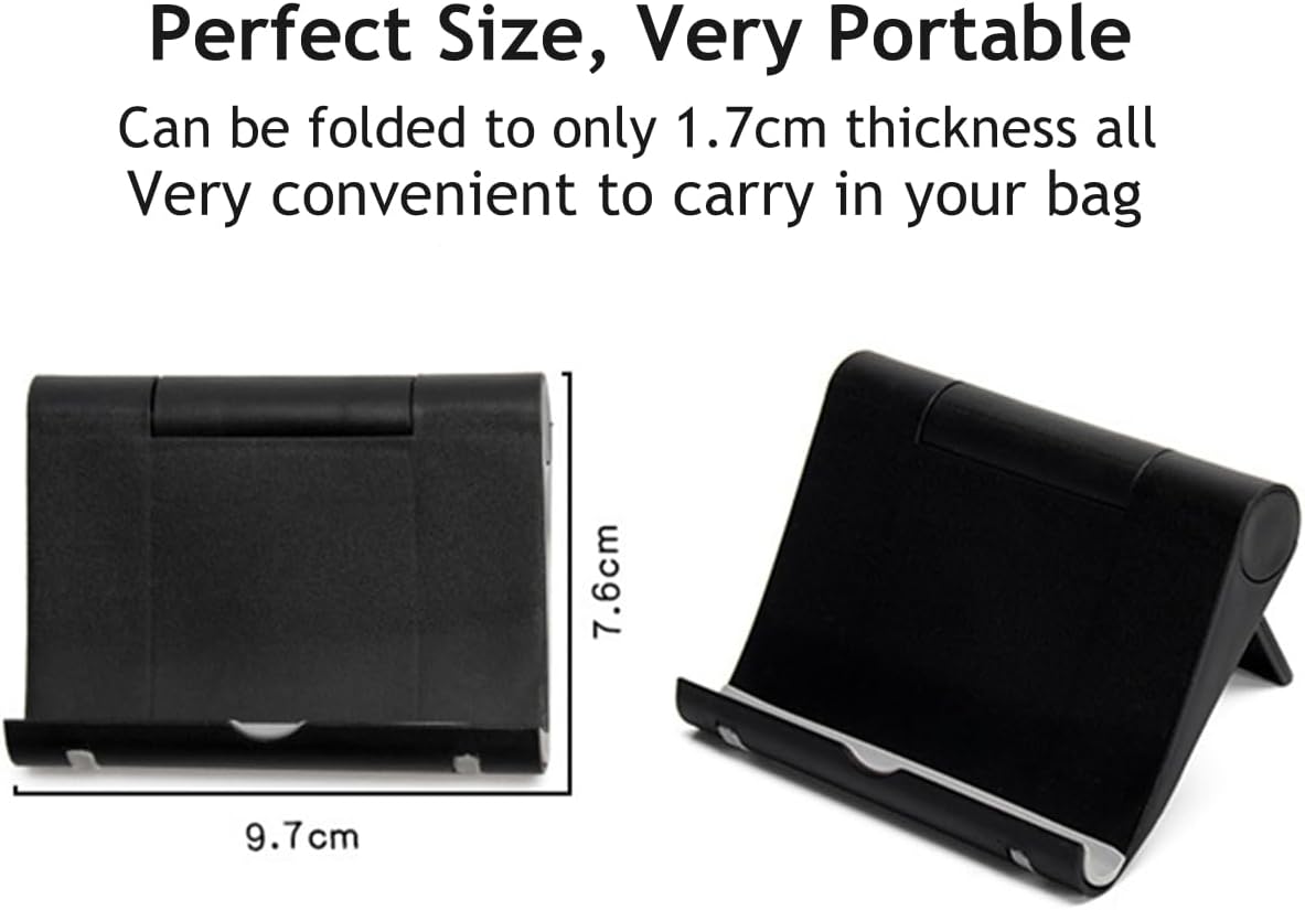 Adjustable Foldable Cell Phone Stand for Desk, Compatible with Most Smartphones and Tablets, Fits Devices up to 10 Pounds