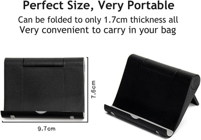 Adjustable Foldable Cell Phone Stand for Desk, Compatible with Most Smartphones and Tablets, Fits Devices up to 10 Pounds