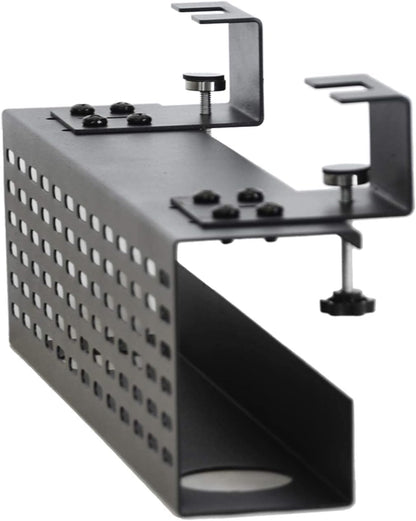 AEONS Under Desk Cable Management Tray Kit - Horizontal Adjustable up to 41” Removable C Clamp Mount Reversible Computer Cord Raceway and Modesty Panel for Large Table, Black