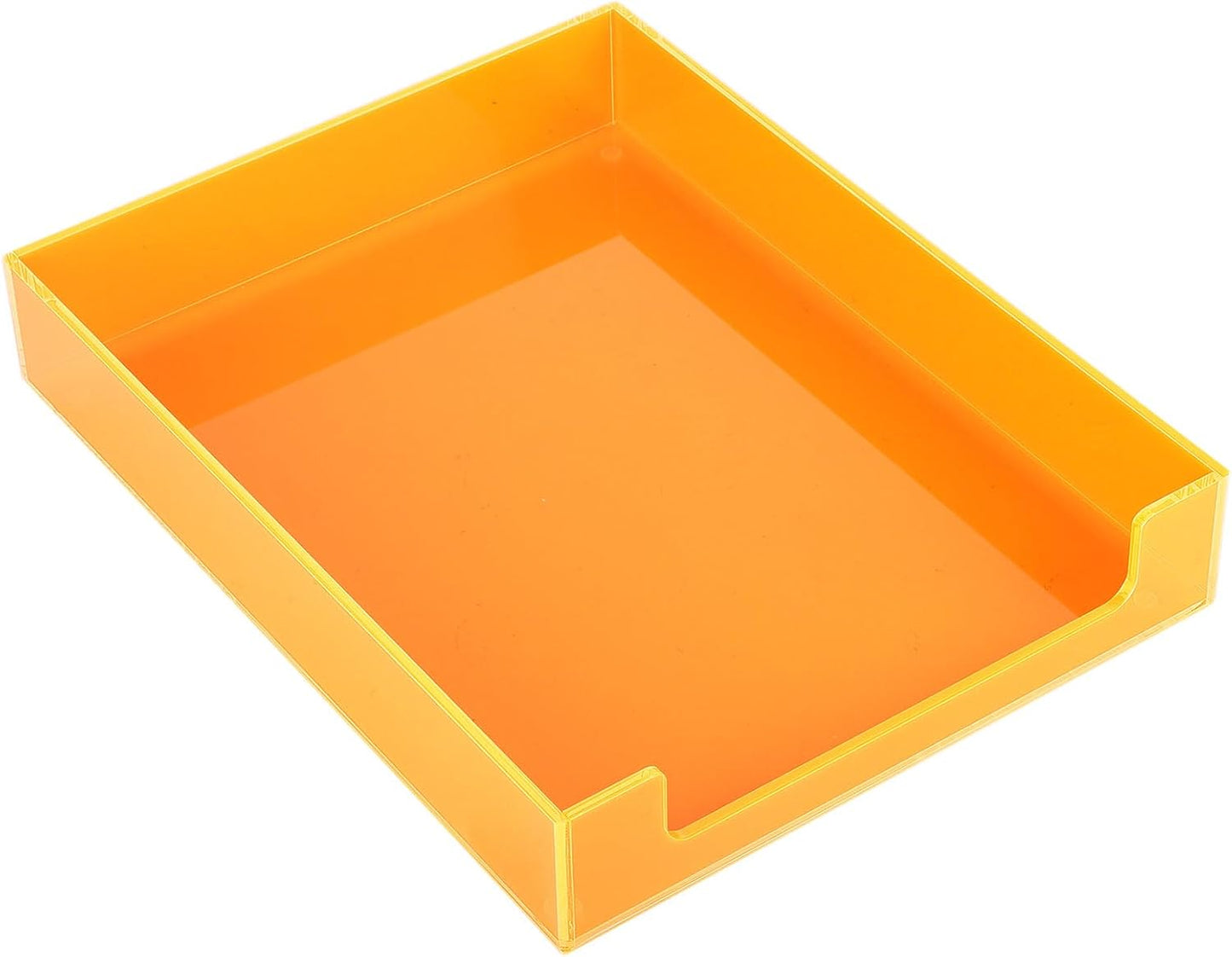 Paper Tray Acrylic File Organizer for Desk Letter Tray Desk Organizer Document Holder Sorter Storage for A4 Office Supplies Magazines, 13.8x10.6x2.4 Inches, Neon Pink
