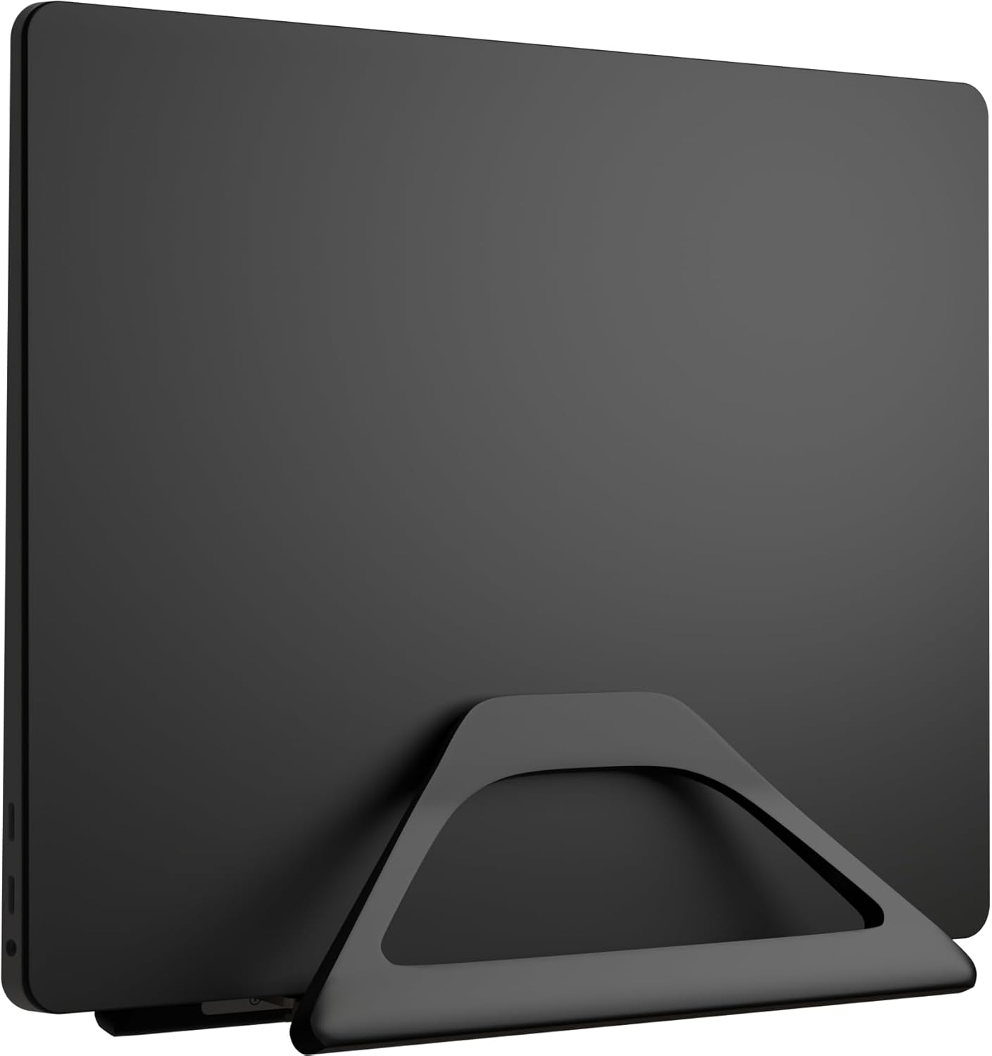 Elestoria Aluminum Vertical Laptop Stand with Gravity Auto-Lock – Adjustable Laptop Holder Vertical fits MacBook Pro/Air, Chromebook & Gaming Laptops up to 17.3" – Space-Saving Desktop Dock - Silver