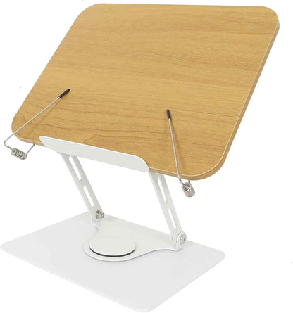 Book Stand Laptop Stand Adjustable Book Holder Tray with Page Paper Clips Ergonomic Multi Heights Angles Adjustable Cooking Bookstands for Textbook Recipe Magazine Laptop Tablet Portable