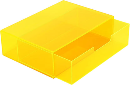 Gelite Acrylic Desk Organizer with Drawer for Makeup Vanity Stackable Desktop Storage Box for Office Supplies, 13.8 x 9.8 x 3.9’’, Neon Green