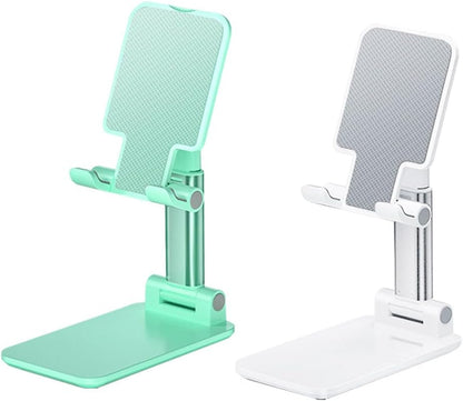 Phone Stand for Desk, 2 Pack MT-6 Desk Cellphone Holder for Office Universal Smart Foldable & Height Adjustable Compatible Under 8” Device, Black
