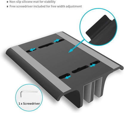 Vaydeer 3-in-1 Aluminum Laptop Stand Vertical Laptop Stand Holder for Desk with Adjustable Dock, Space-Saving Organizer for All MacBook, Surface, Samsung, HP, Dell, up to 17.3 inch