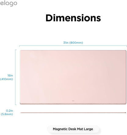 elago Smart Magnetic Desk Mat Compatible with All Magnetic Products -Paper Protector, Mouse Pad, Laptop, Non-Slip Top, Premium Waterproof Writing Pad for Office and Home (Stone [Large]