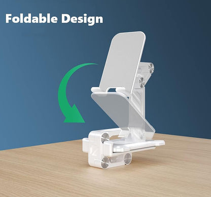 Phone Stand for Desk. Foldable Desktop Mobile Phone Stand with Angle Height Adjustable, Portable Office Cell Phone Holder, Cradle, Dock. Fits All 4.7-13in iPhone/Smartphone/iPad/Tablet.