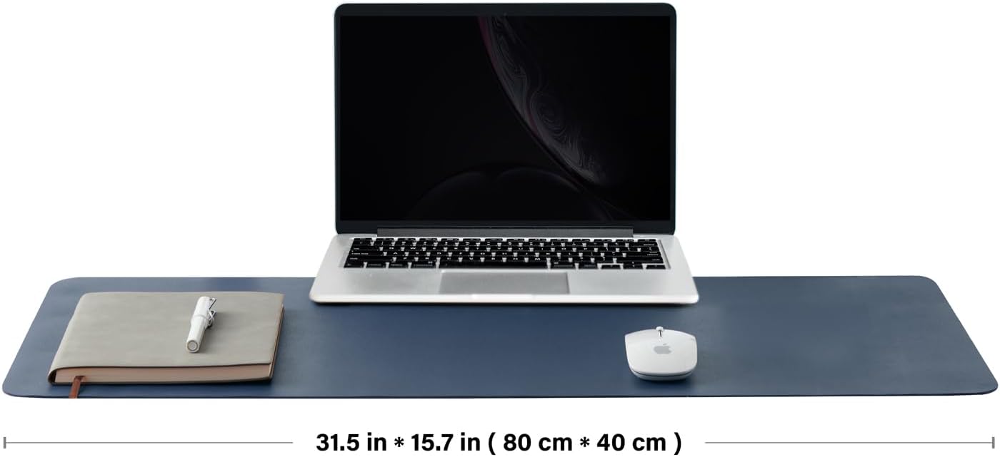Cork Desk Mat - Dual-Sided Desk Pad for Office and Home - Desk Organization and Accessories - Ideal for Large Mouse Pad and Desk Mats on Top of Desks(Dark Green,90cmx 43cm)