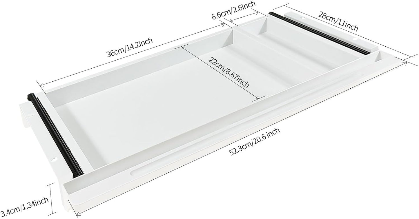 Under Desk Mounted Sliding Drawer to pull out, Attachable Desk Pencil Drawer Ball-Bearing Slides